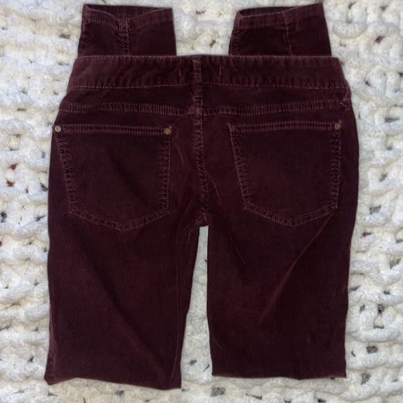 Free People Stretch Low-Rise Skinny Corduroy Maroon 28 - Picture 8 of 12